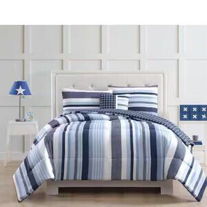 My World Mason 3-Piece Blue Twin Comforter Set Kids Room